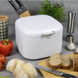 Cutie pentru paine, patrata, din oțel, alb, Klausberg