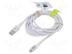 Cablu USB 2.0 Goobay Apple Lightning - USB A, 3m, alb, silicon