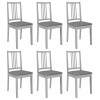 Set 6 Scaune Bucatarie Gossi Gri, Lemn Masiv, Perne Poliester, 40x49x88.5 cm