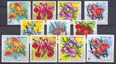 DB1 Flori Orhidee 1972 Burundi 11 v. MNH foto