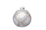 Set 12 globuri sticla alba Lavish 8 cm