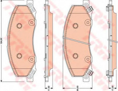 Set placute frana,frana disc SAAB 9-5 (YS3G) (2010 - 2012) TRW GDB1781 foto