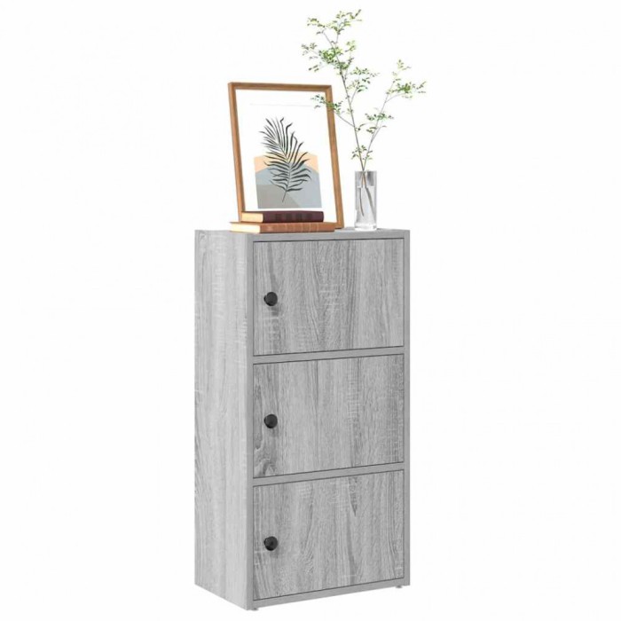 Gossi biblioteca, gri sonoma, 40x24x77 cm, lemn prelucrat