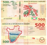 Burundi 500 Franci 2018, P-50, UNC, Bancnota Originala