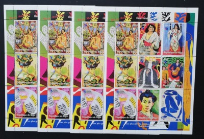 NIGER -1998 - PICTURA H.Matisse, 4 X 1 M/SH NEOBLITERATA,NIG 22 foto