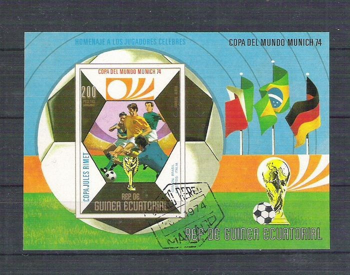 Eq. Guinea 1974 Sport, Football, imperf. sheet, used I.042