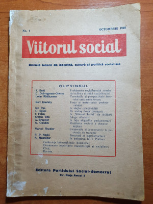 viitorul social octombrie 1946-nr. 1 foto