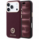 Husa MagSafe pentru Apple iPhone 18 Pro Max / 17 Pro Max, Guess, Grained Round Strass Logo, Visinie