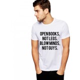 Tricou alb barbati, Open Books - S
