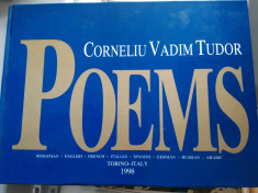 Poems, de Corneliu Vadim Tudor, editie rara cu autograful autorului foto