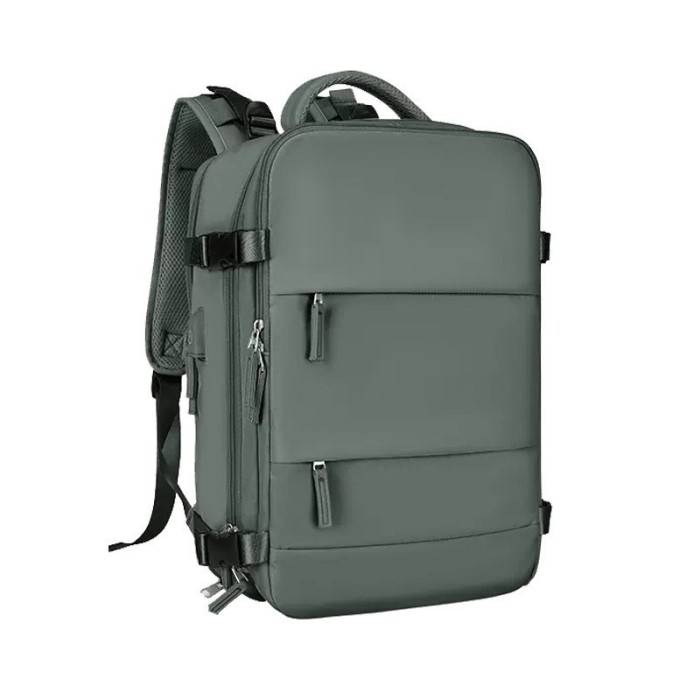 Rucsac de Calatorie pentru Avion, City Break, Impermeabil, port USB, pana la 35 L, Kaki, OBRALIX&reg;