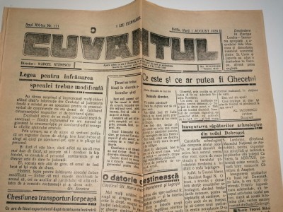 ZIAR CUVANTUL- BRAILA 1 AUGUST 1939 -DIRECTOR MARCEL STANESCU foto
