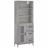 Dulap inalt, gri sonoma, 69,5x34x180 cm, lemn compozit