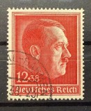 Germania Nazistă / Deutsches Reich 1938 "Aniversarea de 49 de Ani a lui Adolf Hitler" (12+38 Rpf Roșu-Carmin) Ștampilată - CKL2