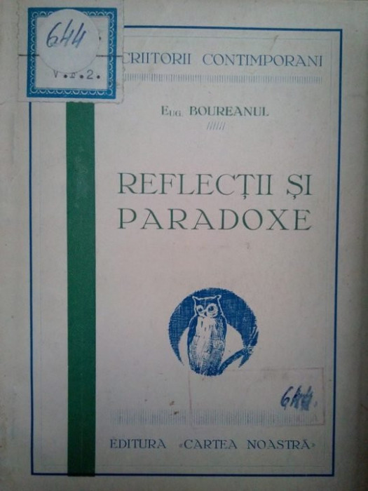 Eug. Boureanul - Reflectii si paradoxe (1929)