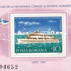 România, LP 1026/1981, 125 de ani Comisia Europeneană Dunăreană, col. dant., MNH
