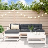 Gossi set mobilier relaxare de gradina 5 piese alb lemn masiv de pin