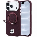 Husa MagSafe pentru Apple iPhone 18 Pro / 17 Pro, Karl Lagerfeld, Ring Stand 360 Choupette Pin, Visinie