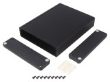 Carcasă Aluminiu Neagră cu Panou 125x160x30mm