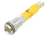 Lampă de control LED galbenă 24VDC &Oslash;8mm metal