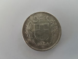 Elvetia 5 Francs 1954 Argint are 15 gr., Europa