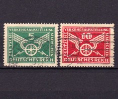 ✅ (S44) Germania Reich 1925 &quot; Expozitia transporturilor - Munchen &quot; serie Michel 370/371 , cota 20 Euro , stampilata