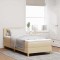 vidaXL Pat boxspring cu saltea cu saltea Crem 80 x 200 cm țesătură 3338802