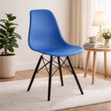 Cumpara ieftin Scaun stil scandinav, Artool, Osaka, PP albastru, picioare lemn negru, 46x54x81 cm