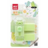 Radiera, Model Labuta de Pisica, cu 2 Rezerve, Reglare Pull-Push, din Cauciuc, Verde