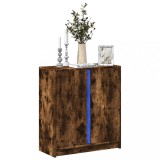 VidaXL Dulap cu LED, stejar fumuriu, 77x34x85 cm, lemn prelucrat