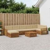 vidaXL Set de canapele de exterior cu pernă 8 pcs Natural și Bej 3383661