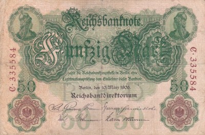 GERMANIA 50 marci 1906 VF!!! foto