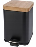 Cos de gunoi, 3L, negru lemn