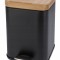 Cos de gunoi, 3L, negru lemn