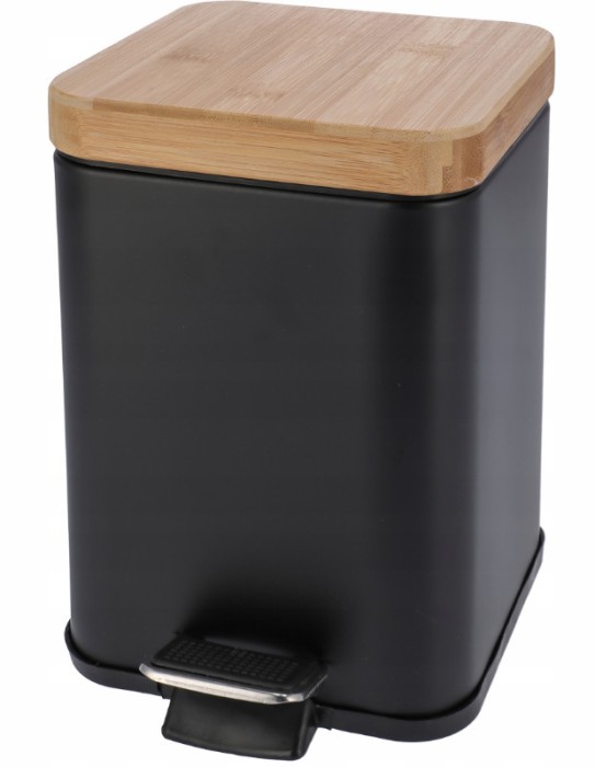 Cos de gunoi, 3L, negru lemn