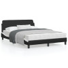VidaXL Cadru de pat cu tăblie, negru și alb,140x190cm, piele ecologică
