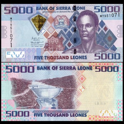 Sierra Leone 2021 - 5000 leones UNC foto