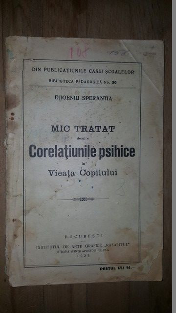 Mic tratat despre corelatiunile psihice in viata copilului- Eugeniu Sperantia