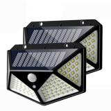 Cumpara ieftin Set 2 x Lampi 100 LED cu panou solar, senzor de miscare, 600LM, IPF