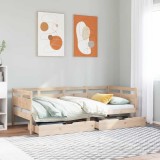 VidaXL Pat de zi cu sertare, 90x200 cm, lemn masiv pin