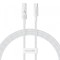 Cablu Date si Incarcare USB-C - USB-C Baseus Gem, 100W, 2m, Alb P10373000211-01