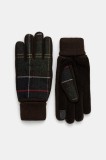 Barbour mănuși cu l&acirc;nă Hackney Tartan culoarea verde, MGL0144
