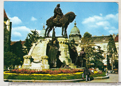 bnk cp Cluj Napoca - Statuia lui Matei Corvin - necirculata - marca fixa foto