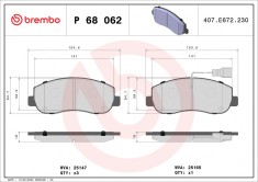 BREMBO P 68 062 PRIME LINE set placute frana,frana disc