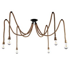 Candelabru Vintage Spider Sfoara pentru 6xE27 Becuri E27 WTT MNR6780 foto
