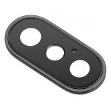 Geam Camera iPhone X cu Rama, Negru - Sticla Protectie Obiectiv