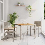 VidaXL Set de masă pentru grădină 3 pcs Gri 90 x 90 x 75 cm poliratan