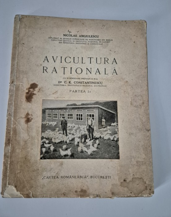 Carte veche Niculae Angiulescu Avicultura rationala Partea l