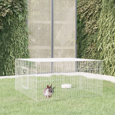 vidaXL Cușcă pentru iepuri, 110x110x55 cm, fier galvanizat foto