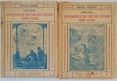 DOUAZECI DE MII DE LEGHE SUB MARI de JULES VERNE , VOLUMELE I - II , 1940 foto